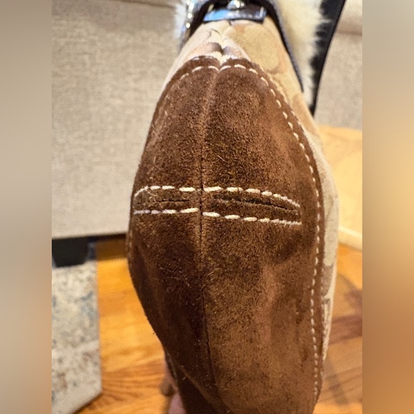 Vintage Coach Signature Shearling Duffle With Suede Bottom - Picture 11 of 17